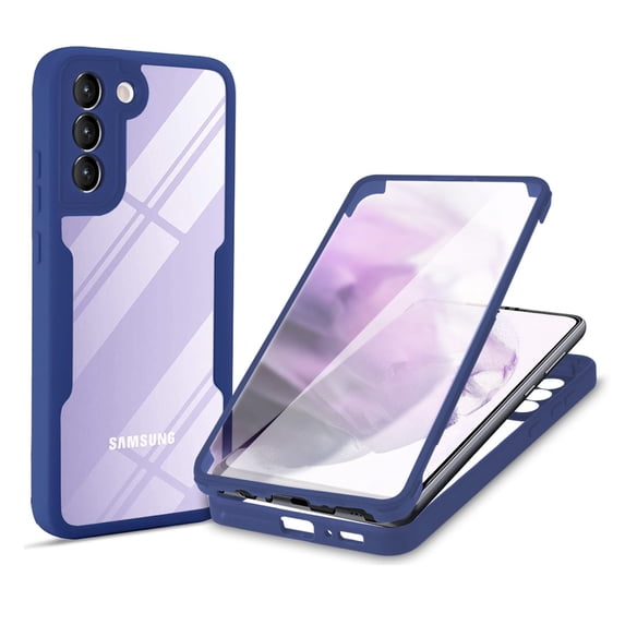 Allytech for Samsung Galaxy S22 Plus 5G 6.6" 2022 Case with Built-in Screen Protector, Dual Layer Full Body Hybrid Scratch Resistant Anti-Slip Hard Acrylic Back Case for Galaxy S22 Plus, Blue