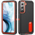 thumbnail image 1 of Allytech Samsung Galaxy S22 Plus Case with Stand, S22+ Case Cover, Military Grade Protection Shockproof Bumper Anti-shock Rugged Hard PC TPU Case Cover for Samsung Galaxy S22 Plus, Black/Orange, 1 of 8