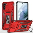 thumbnail image 1 of Allytech for Samsung Galaxy S22 Plus Guard Grids Pattern Case,360° Rotating Magnetic Kickstand Slip Hybrid Shockproof Bumper Slide Camera Protection Cover.For Samsung Galaxy S22 Plus,Red, 1 of 7