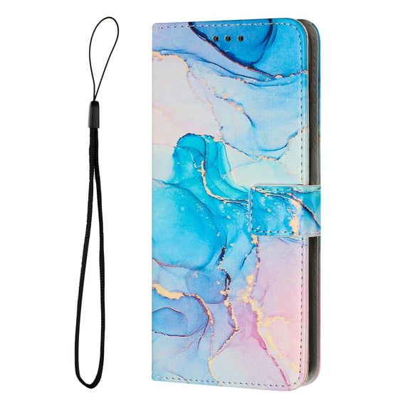 Allytech For Samsung Galaxy S22 Plus Wallet Case,Stylish Painted Marble PU Leather Slim Flip Card Slots Holder Shockproof Rugged Cover with Detachable Wrist Strap.For Samsung Galaxy S22 Plus,Green