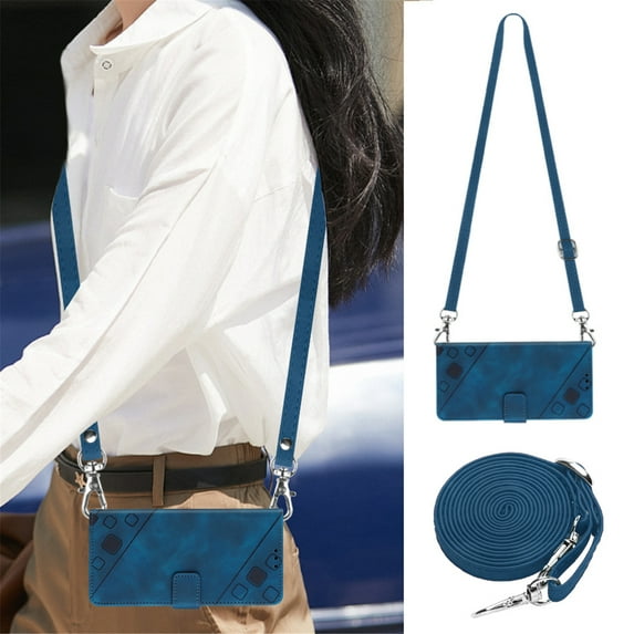 Allytech for Samsung Galaxy S22 Ultra 5G Crossbody Case, Wallet Purse Handbag Case with Shoulder Strap Neck Strap Card Slots Pocket Magnetic Flip Kickstand Cover for Galaxy S22 Ultra 5G (2022), Blue