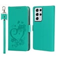 thumbnail image 1 of Allytech for Samsung Galaxy S22 Ultra Magnetic Clasp Case, PU Leather Flip Wallet Case with Card Slot & Kickstand & Wrist Strap Shockproof Protective Case for S22 Ultra 6.8" Women Men, Green, 1 of 8