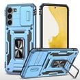thumbnail image 1 of Allytech for Samsung Galaxy S23 5G Case with Ring Holder & Slide Camera Cover, Ring Kickstand Drop Proof Magnetic Heavy Duty Rugged Hybrid Phone Case Cover for Samsung S23 5G 6.1" 2023, Lightblue, 1 of 7