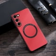 thumbnail image 1 of Allytech for Samsung Galaxy S23 FE Case, Compatible with MagSafe Charging, Premium PU Leather Back TPU Edges Drop Proof Scratch Resistant Thin Lightweight Phone Cover for Samsung S23 FE 5G, Red, 1 of 9