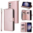 thumbnail image 1 of Allytech Samsung Galaxy S23 FE Wallet Case with 9 Card Slots & Zipper Pouch for Women Men, Magnetic Closure Kickstand Durable PU Leather Wristlet Strap Folio Flip Luxury Cover - Rosegold, 1 of 8