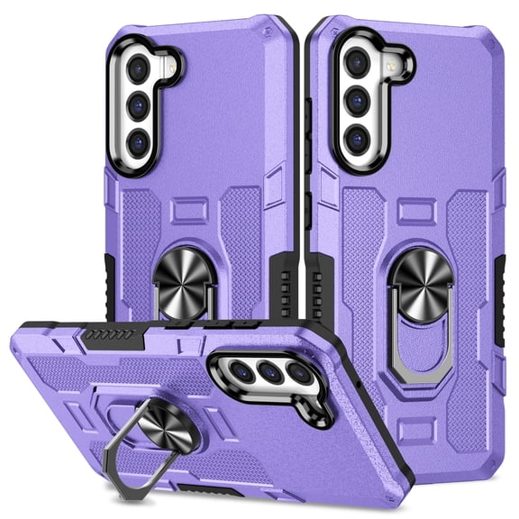 Allytech for Samsung Galaxy S23 Plus 5G Phone Case 6.6 inch, Ring Holder Kickstand Anti-Fingerprint Non-slip Anti-Drop Heavy Duty Corner Protection Defender Rugged Cover for Samsung S23+ Phone, Purple