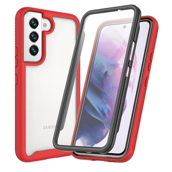 Allytech for Samsung Galaxy S23 Plus Case with Built-in Screen Protector, Clear Back Anti-Slip Rugged Two-Layer Protective Case for Galaxy S23+/ Galaxy S23 Plus 5G (6.6 inch) 2023 Released, Red