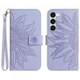 thumbnail image 1 of Allytech for Samsung Galaxy S23 Plus/S23+ 5G Case 2023, Embossed Sunflower PU Leather & TPU Anti-Scratch Shockproof Magnetic Button Protective Kickstand Case for Galaxy S23+ (6.6 inch), Lightpurple, 1 of 7