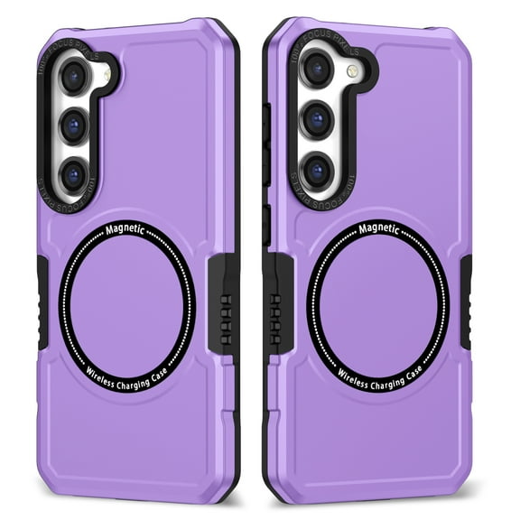 Allytech for Samsung Galaxy S24 FE Case, Support Magsafe Wireless Charging Military Grade Hard PC Shockproof Anti-Scratch TPU Case for Samsung S24 FE, Purple