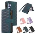thumbnail image 1 of Allytech Samsung Galaxy S24 FE Wallet Case, Luxury PU Leather Stand Magnetic Clasp Cover with Wristlet & Shoulder Strap & Card Slots, Zipper Pocket Shockproof Anti-Fall Protective Case, Green, 1 of 9