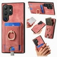 thumbnail image 1 of Allytech for Samsung Galaxy S24 Ultra 2 in 1 Detachable Wallet Case, Retro PU Leather Ring Kickstand Card Slots Case for Women Men, Strong Magnetic Shockproof Anti-Scratch Slim Case - Pink, 1 of 11