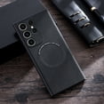 thumbnail image 1 of Allytech for Samsung Galaxy S24 Ultra Case, Compatible with MagSafe Charging, Premium PU Leather Back TPU Edges Drop Proof Scratch Resistant Thin Phone Case Cover for Samsung S24 Ultra 5G, Black, 1 of 9