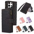 thumbnail image 1 of Allytech Samsung Galaxy S24 Ultra Wallet Case, Luxury PU Leather Stand Magnetic Clasp Cover with Wristlet & Shoulder Strap & Card Slots, Zipper Pocket Shockproof Anti-Fall Protective Case, Black, 1 of 9