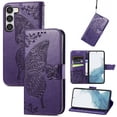thumbnail image 1 of Allytech for Samsung Galaxy S25 Edge Flip Wallet Case, Luxury PU Leather [Butterfly & Flower Embossed] Magnetic Clasp Stand Case Built-in Card Slots & Cash Pocket, Shockproof Wrist Strap Case, Purple, 1 of 6
