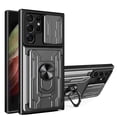 thumbnail image 1 of Allytech Samsung Galaxy S25 Ultra Rugged Case with Slide Camera Lens Cover, Ring Kickstand Detachable Card Holder Magnetic Car Mount Hybrid PC Shockproof Case for Samsung Galaxy S25 Ultra - Gray, 1 of 10