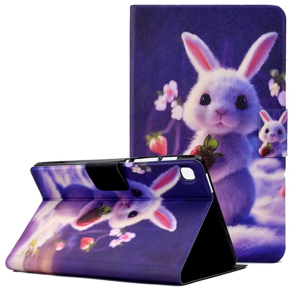 Allytech for Samsung Galaxy S6 Lite Case 10.4" 2022/2020, Premium PU Leather Folio Stand Shell with Card Slots Holder Auto Sleep Wake Protective Wallet Case for SM-P610/P615/P613/P619, Strawberry Rabb