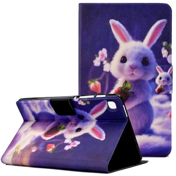Allytech for Samsung Galaxy Tab A 8.0 Case 2019 Release(Without S Pen Model SM-T290/T295), Kickstand Shockproof Anti-Slip PU Leather Protective Wallet Case for Galaxy Tab A 8.0 T290, Strawberry Rabbit