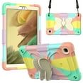 thumbnail image 1 of Allytech for Samsung Galaxy Tab A7 Lite 8.7" Case 2021, SM-T220/SM-T225 Cover Kidsproof, Cute Butterfly Cover with Shoulder Strap Hard PC+Soft Silicone Drop Proof Kickstand Case, Colorful Pink + Beige, 1 of 8