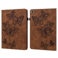 thumbnail image 1 of Allytech for Samsung Galaxy Tab A8 10.5" Case 2022 Model SM-X200 X205, Slim Fit Butterfly Embossed Shockproof Multi Angle Viewing Stand Protective Pen Holder Flip Cover with Elastic Band - Brown, 1 of 7