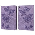 thumbnail image 1 of Allytech for Samsung Galaxy Tab A8 10.5" Case 2022 Model SM-X200 X205, Slim Fit Butterfly Embossed Shockproof Multi Angle Viewing Stand Protective Pen Holder Flip Cover with Elastic Band - Purple, 1 of 7