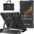 thumbnail image 1 of Allytech for Samsung Galaxy Tab S8 Ultra Case 14.6" SM-X900 X906, Rugged Hybrid Heavy Duty Shockproof Rotating Kickstand Shoulder Strap Cover Case for Samsung Galaxy Tab S8 Ultra 14.6" - Black, 1 of 11
