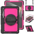 thumbnail image 1 of Allytech Samsung Galaxy Tab S8 Ultra Case 14.6" with Screen Protector, Detachable Shoulder Strap Rotating Kickstand Rugged Military Shockproof Full Body Protection Build-in Pen Holder - Rose, 1 of 7