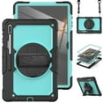 thumbnail image 1 of Allytech Samsung Galaxy Tab S8 Ultra Case 14.6" with Screen Protector, Detachable Shoulder Strap Rotating Kickstand Rugged Military Shockproof Full Body Protection Build-in Pen Holder - Skyblue, 1 of 7
