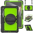 thumbnail image 1 of Allytech Samsung Galaxy Tab S8 Ultra Case 14.6" with Screen Protector, Detachable Shoulder Strap Rotating Kickstand Rugged Military Shockproof Full Body Protection Build-in Pen Holder - Green, 1 of 7