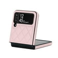 thumbnail image 1 of Allytech Samsung Galaxy Z Flip 3 (6.7" 2021 Release)( Cover, Luxury Fashion Leather Texture Case Shockproof Anti-drop Anti-fingerprint Elegant Case for Girls & Women For Samsung Galaxy Z Flip 3, Pink, 1 of 5