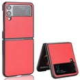 thumbnail image 1 of Allytech for Samsung Galaxy Z Flip 4 Ultra-Thin Folding Case, Premium PU Leather Anti-Drop Heavy Duty Full Body Protective Case for Samsung Z Flip 4 6.7" 5G 2022 Women Men, Red, 1 of 8