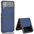 thumbnail image 1 of Allytech for Samsung Galaxy Z Flip 4 Ultra-Thin Folding Case, Premium PU Leather Anti-Drop Heavy Duty Full Body Protective Case for Samsung Z Flip 4 6.7" 5G 2022 Women Men, Darkblue, 1 of 8