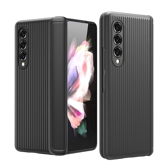Allytech for Samsung Galaxy Z Fold 3 5G Case with Hinge Protection, Built-in Tempered Glass Screen Protector Slim Fit Anti-Slip Texure Full Body Shockproof Case for Galaxy Z Fold 3 2021, Black