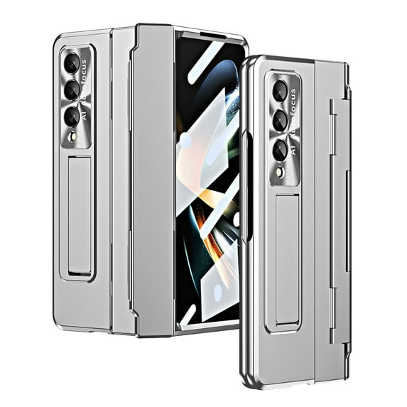 Allytech Samsung Galaxy Z Fold 3 Case with Build-in Screen Protector, Full Body Protective Shockproof Wireless Charging Support Hinge Protective Case Cover for Samsung Galaxy Z Fold 3 - Silver