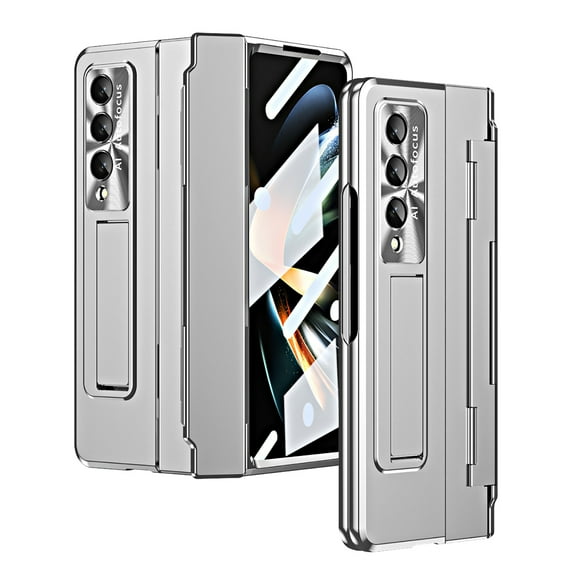 Allytech Samsung Galaxy Z Fold 3 Case with Build-in Screen Protector, Full Body Protective Shockproof Wireless Charging Support Hinge Protective Case Cover for Samsung Galaxy Z Fold 3 - Silver