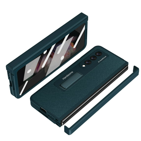 Allytech for Samsung Galaxy Z Fold 3 Case with Hinge Protection & Kickstand, Built-in Screen Protector Full Body Automatic Magnetic Hinge Shockproof Case for Galaxy Z Fold 3 2021, Green