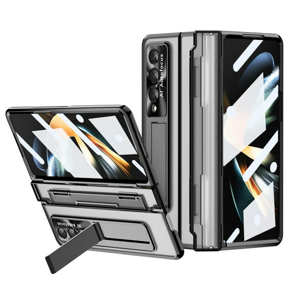 Allytech for Samsung Galaxy Z Fold 4 Case with Hinge Protection, Built-in Screen Protector Full Body Rugged Shockproof Hands Free Kickstand Bracket Case for Samsung Z Fold4 5G 7.6" 2022, Black