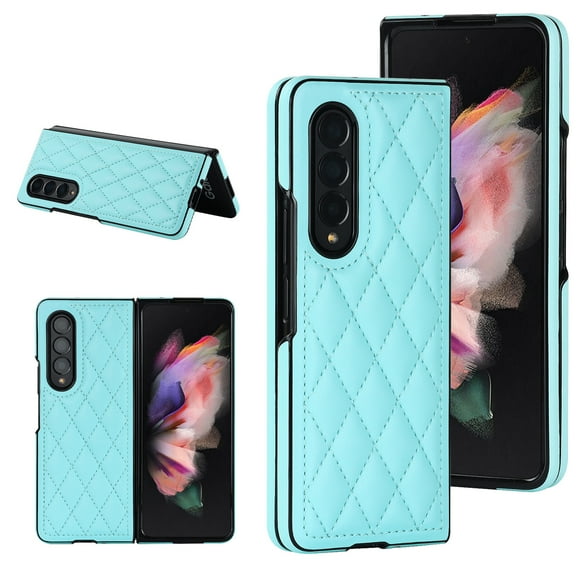 Allytech Samsung Galaxy Z Fold 4 Case, Z Fold 4 Case for Girls Women, PU Leather Slim Fit Shockproof Protective Bumper Case Cover for Samsung Galaxy Z Fold 4 - Blue