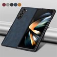 thumbnail image 1 of Allytech Samsung Galaxy Z Fold3 Case, Slim Lightweight Luxury PU Leather Skin-Friendly Case, Shockproof Dustproof Anti-Fingerprint Screen Lens Protection Cover for Samsung Galaxy Z Fold3 - Navyblue, 1 of 6