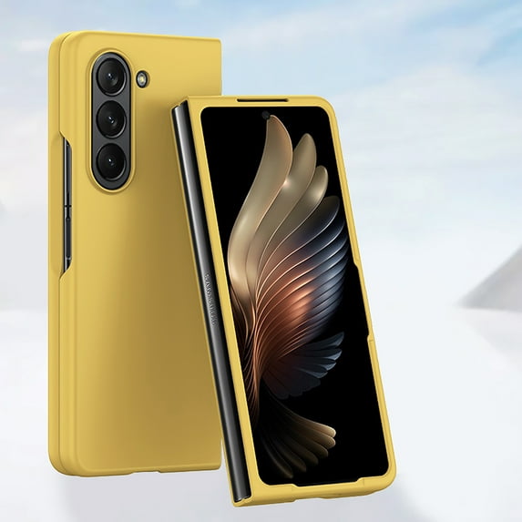 Allytech Samsung Galaxy Z Fold5 Case, Fashionable Slim Fit Shell Matte Lightweight Rugged PC Bumper Schokproof Anti-Scratch Phone Case for Samsung Galaxy Z Fold 5 - Yellow