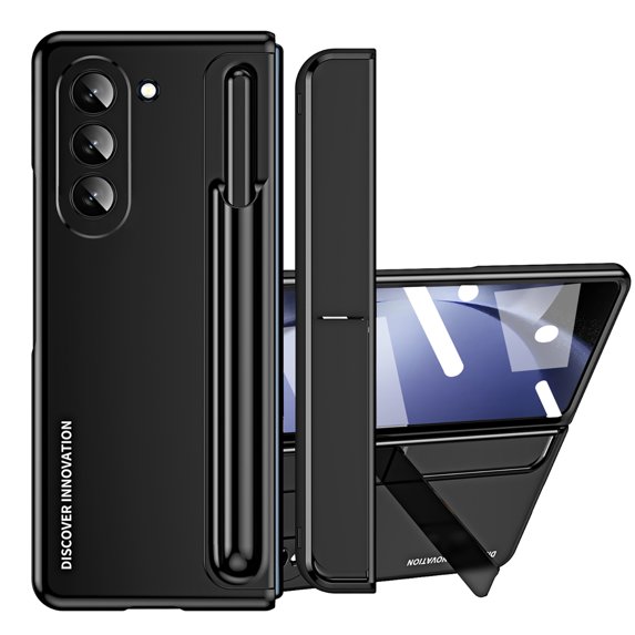 Allytech for Samsung Galaxy Z Fold5 Case with Screen Protector & Pencil, Full Body Shockproof Hard PC Slim Fit Drop Proof Phone Case Cover for Samsung Galaxy Z Fold 5 5G - Black