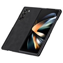 Allytech Samsung Galaxy Z Fold5 Case, Slim Lightweight Luxury PU Leather Skin-Friendly Case, Shockproof Dustproof Anti-Fingerprint Screen Lens Protection Cover for Samsung Galaxy Z Fold5 - Black