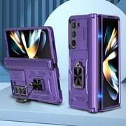 Allytech for Samsung Galaxy Z Fold5 Case, Z Fold 5 Cover Case, Rugged Protective Shockproof Ring Hodlder Stand Hinge Protection Compatible Car Mount Phone Case for Galaxy Z Fold 5 - Purple