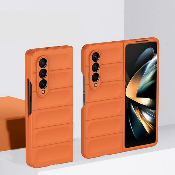 Allytech for Samsung Galaxy Z Fold5 Ultra Slim Case, Fashion Rugged Colorful Case for Women Men, Camera Lens Protection Shockproof Non-Slip Solid Hard PC Shell for Samsung Galaxy Z Fold5 - Orange