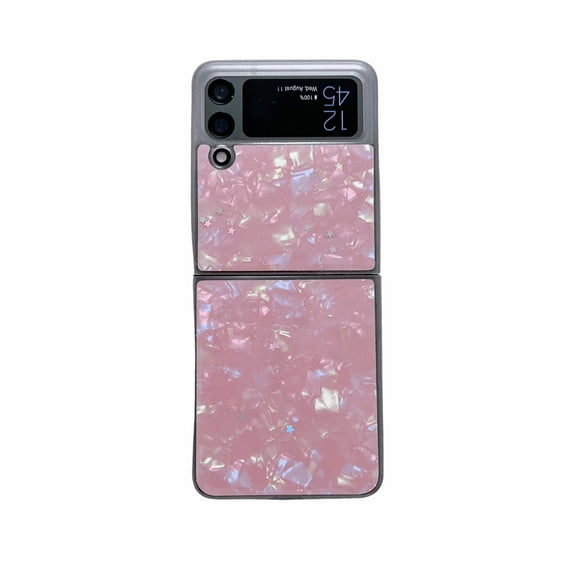 Allytech Samsung Z Flip 3 Case, Galaxy Z Flip 3 Cover, Glitter Pearl Design TPU Back Cover Anti-Scratch Drop Proof Protective Case for Samsung Galaxy Z Flip 3 - Pink