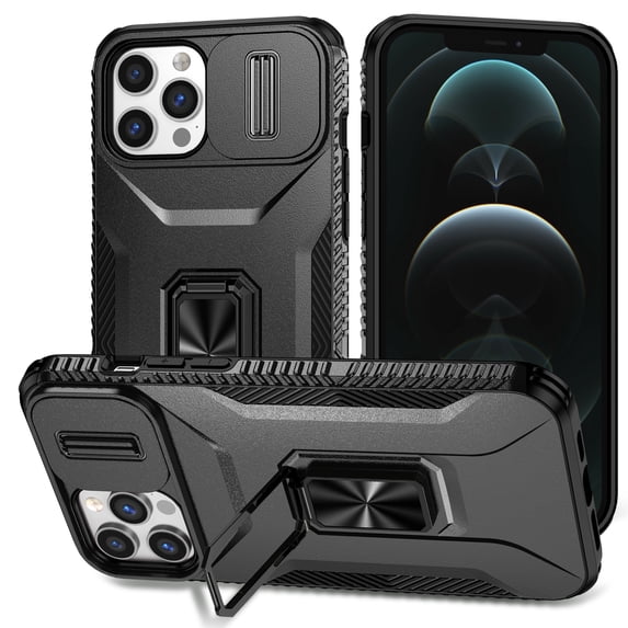 Allytech Shockproof Back Case for Apple iPhone 11 Pro, Military Grade Protective With Ring Holder Stand Compatible with Car Mount Anti-slip Hybrid Rugged Bumper Phone Cover for Men Boys -Black