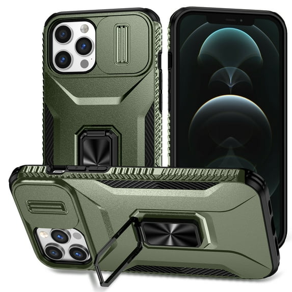 Allytech Shockproof Back Case for Apple iPhone 11 Pro, Military Grade Protective With Ring Holder Stand Compatible with Car Mount Anti-slip Hybrid Rugged Bumper Phone Cover for Men Boys -Darkgreen