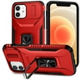 thumbnail image 1 of Allytech Shockproof Back Case for Apple iPhone 12/ iPhone 12 Pro, Military Grade Protective Stand Compatible with Car Mount Anti-slip Hybrid Rugged Bumper Phone Cover for Men Boys -Red, 1 of 8