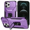 thumbnail image 1 of Allytech Shockproof Back Case for Apple iPhone 13 Pro Max, Military Grade Protective With Ring Holder Stand Compatible with Car Mount Anti-slip Hybrid Rugged Bumper Phone Cover for Men Boys -Purple, 1 of 8