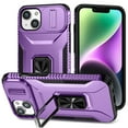 thumbnail image 1 of Allytech Shockproof Back Case for Apple iPhone 14, Military Grade Protective With Ring Holder Stand Compatible with Car Mount Anti-slip Hybrid Rugged Bumper Phone Cover for Men Boys -Purple, 1 of 8