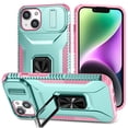 thumbnail image 1 of Allytech Shockproof Back Case for Apple iPhone 14 Plus, Military Grade Protective With Ring Holder Stand Compatible with Car Mount Anti-slip Hybrid Rugged Bumper Phone Cover for Men Boys -Green, 1 of 8
